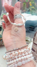 Load image into Gallery viewer, 14kg Rose Gold (Plated) Tree of Life &amp; Freshwater Pearl - Noodle Bangle